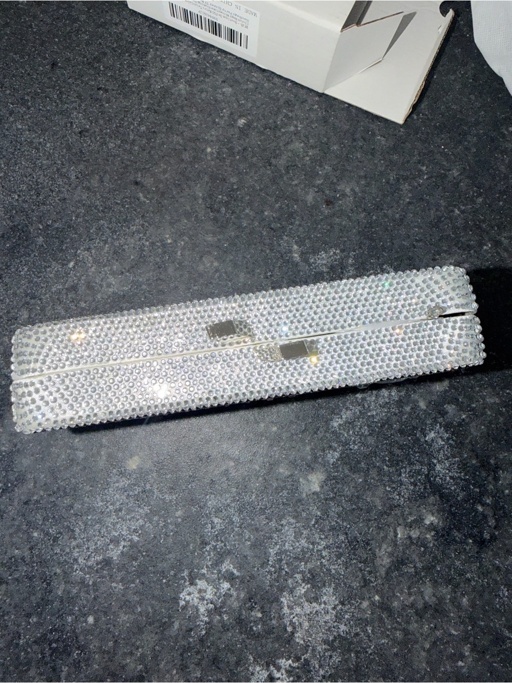 Crystal TV Test Pattern Clutch in Multicolor Rhinestones - Picture 6 of 9